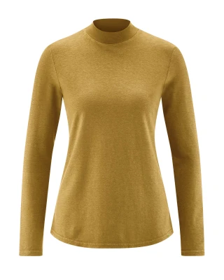 Turtleneck shirt for women in hemp and organic cotton_96137