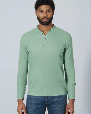 Serafino shirt with buttons in Hemp and Organic Cotton_96115