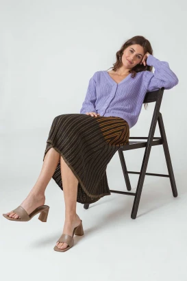 Koba ribbed knit skirt for women in pure organic cotton_96291