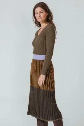Koba ribbed knit skirt for women in pure organic cotton_96292
