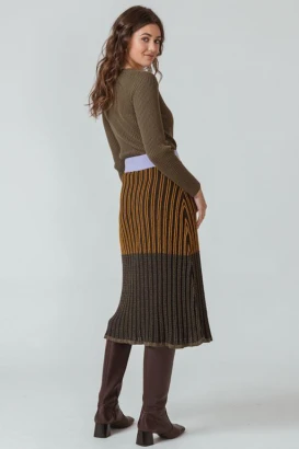 Koba ribbed knit skirt for women in pure organic cotton_96294