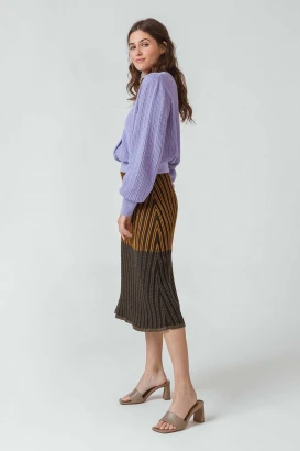 Koba ribbed knit skirt for women in pure organic cotton_96298