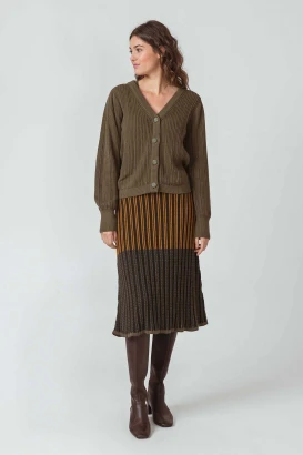 Koba ribbed knit skirt for women in pure organic cotton_96300