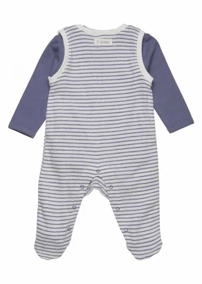 Folkstone Gray Baby Bodysuit Set in Organic Cotton_96678