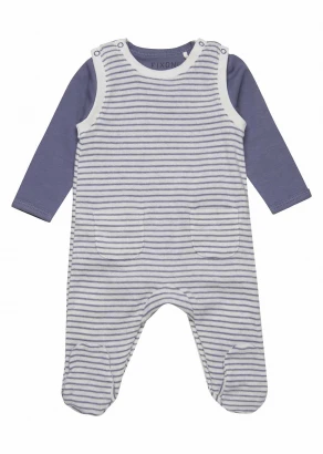 Folkstone Gray Baby Bodysuit Set in Organic Cotton_96679