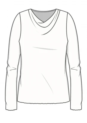 Women's draped BLUSBAR sweater in pure merino wool_97882
