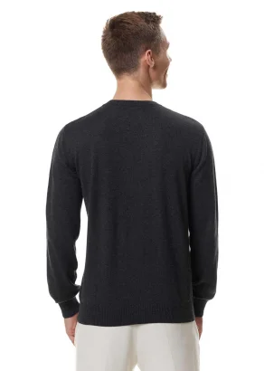 Men's Basic Pullover in Pure Alpaca Wool_98508