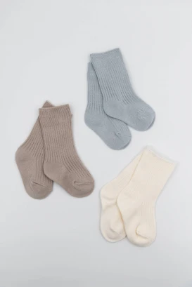 MIX BABY Ribbed Socks - 3 pairs_98404