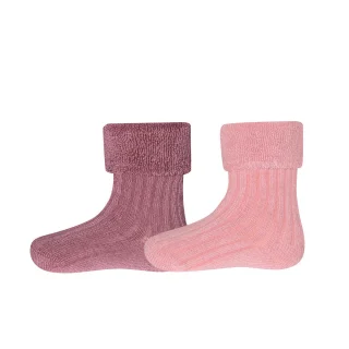 2 PAIR socks for girls in organic cotton: Pink + Terracotta_99632