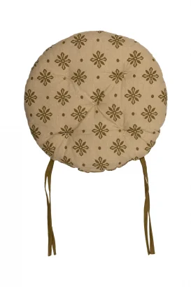 Round seat cushion FLORAL in Organic Cotton_100118