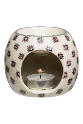 SCENTED OIL LAMP FLORAL Hand painted glazed ceramic_100173