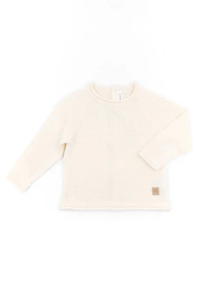 WHITE organic bamboo back opening sweater for babies_100285