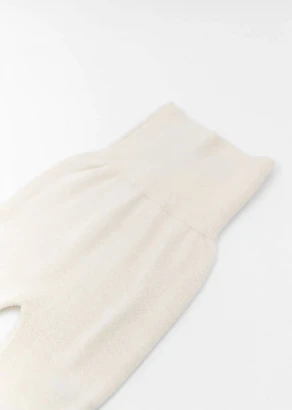 Ghettine a maglia bianche per neonati in Bamboo organico_100364