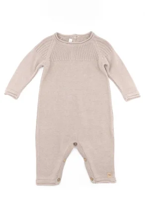 Camel knitted onesie for babies in organic Bamboo_100329