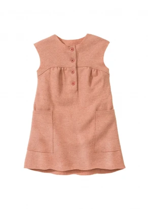 Girl's dress in pure organic boiled wool_105185