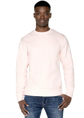 Unisex crewneck sweatshirt in pure organic cotton - LIGHT PINK_100540