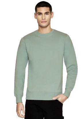 Unisex crewneck sweatshirt in pure organic cotton - SLATE GREEN_100559
