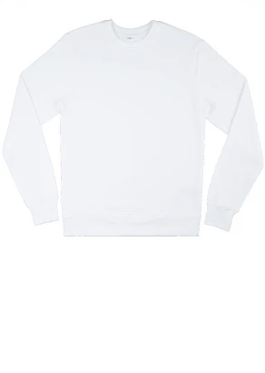 Unisex crewneck sweatshirt in pure organic cotton - WHITE_100563