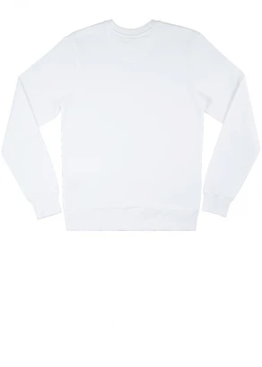 Unisex crewneck sweatshirt in pure organic cotton - WHITE_100564