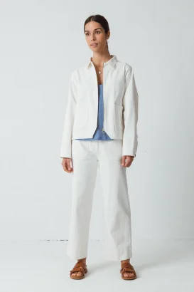 Olga jacket for women in organic cotton - Bianca_100816