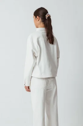 Olga jacket for women in organic cotton - Bianca_100818