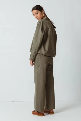 Olga jacket for women in organic cotton - Green_100812