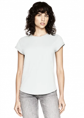 White women's rolled-up sleeve shirt in organic cotton_100612