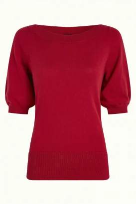 Maglietta Ivy rossa in filo di cotone, modal e seta_101700