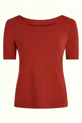 Sarah vintage red t-shirt in sustainable Ecovero viscose_101695