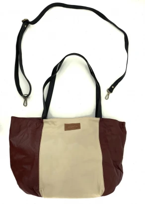Two-volume Elba bag in EquoSolidale recycled leather_102327