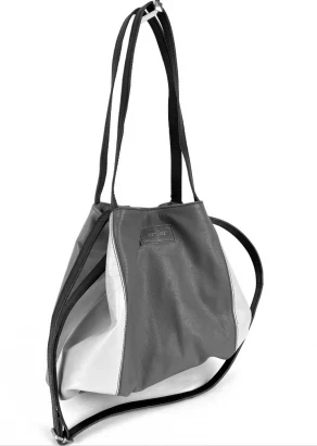 Two-volume Elba bag in EquoSolidale recycled leather_102335
