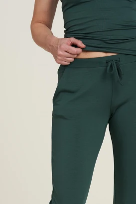 Women's Green Jogger Pants in Tencel_101875