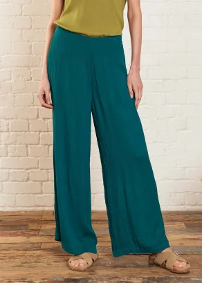 Aqua straight trousers for women in sustainable Viscose Crêpe_110331