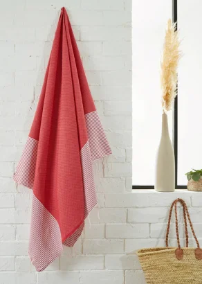 Fouta honeycomb towel 100x200 cm in recycled cotton_102938