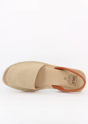 Caprera Beige minorchina sandals in leather_102974