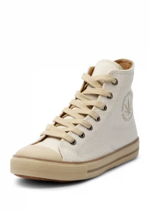 Scarpe Trainer High BILLY Offwhite unisex in canapa Vegan_103081