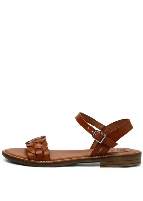 Kea women's vegetable-tanned leather sandals - Whisky_103168