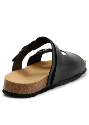 Luca Black unisex slippers in Vegan Corn Leather_103151