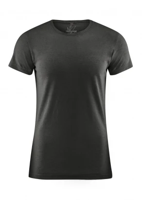 Men's Slim Fit T-shirt in Black Hemp and Organic Cotton_103056