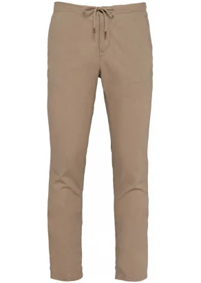 Pantaloni Chino uomo Sabbia in lino e cotone biologico_103386