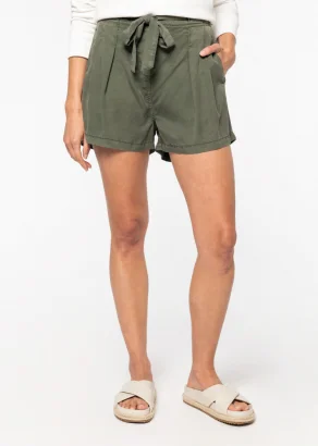 Diana shorts for women in Lyocell TENCEL™ - Khaki_103365