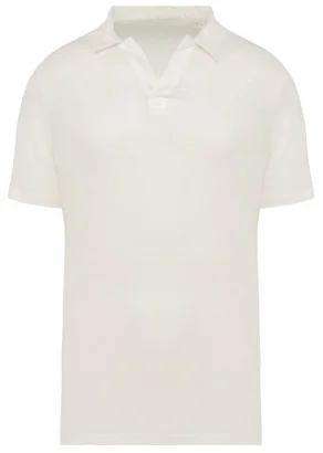 Men's linen polo shirt - Ivory_103402