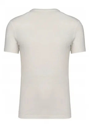 T-shirt unisex  CHARLIE in cotone biologico e lino - Avorio_103420