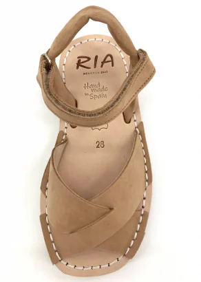 Minorchine Rueda sandals for girls in natural leather_103829