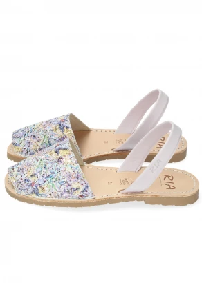 Women's Glitter Festival Sandals in Natural Leather_103809