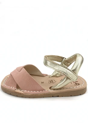 Minorchine Rueda sandals for girls in natural leather_103842