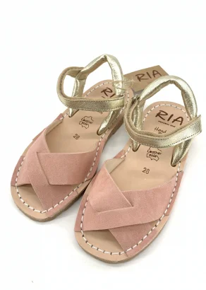 Minorchine Rueda sandals for girls in natural leather_103843