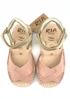 Minorchine Rueda sandals for girls in natural leather_103844