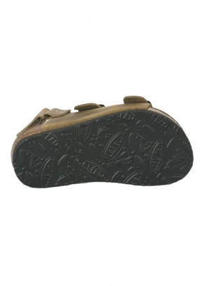 Poli Khaki ergonomic sandals for Children in cork and natural leather_103884