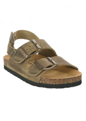 Poli Khaki ergonomic sandals for Children in cork and natural leather_103886